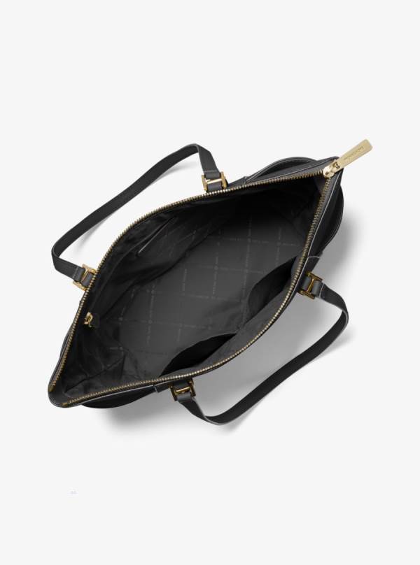Damske Prenosná Taška Michael Kors Charlotte Large Saffiano Leather Top-Zip Čierne - Kabelky Michael Kors Sleva | ZWJMR-7024